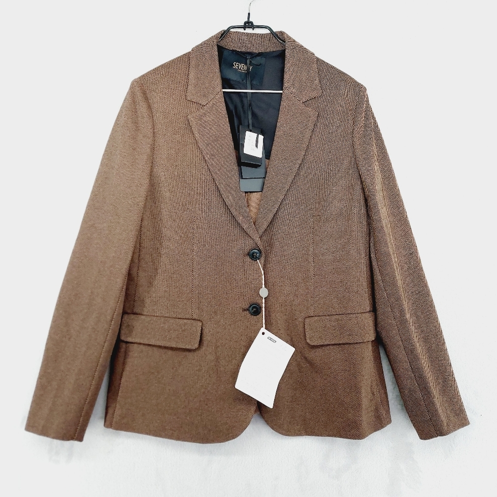 New Seventy Venetia Brown Double Breasted Blazer P2332
